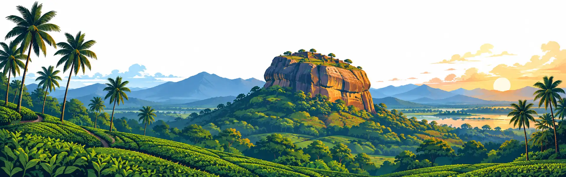 Sri Lanka Landscape Illustration